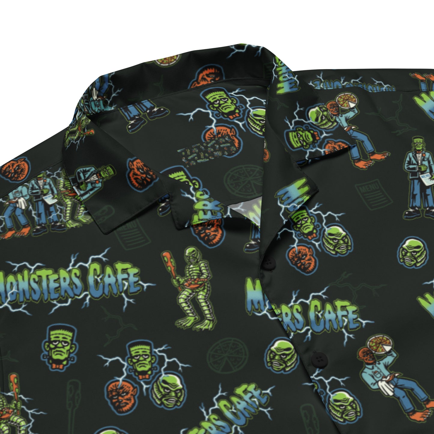 Monsters Cafe Button-Up Shirt
